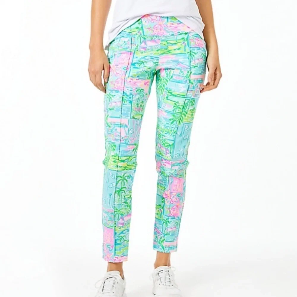 Lilly Pulitzer Luxletic Corso Pant Honda Classic Golf Print Size 2